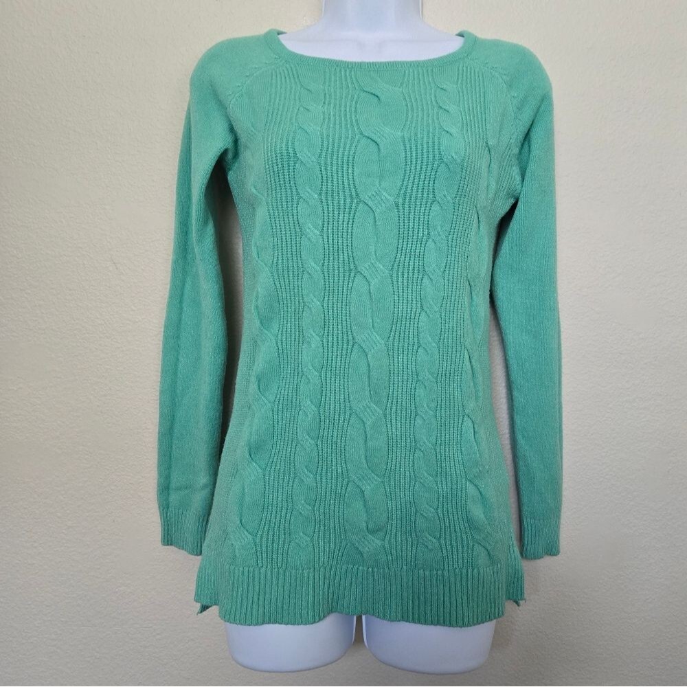 Cyrus Cable Knit Green Pullover Sweater size XS